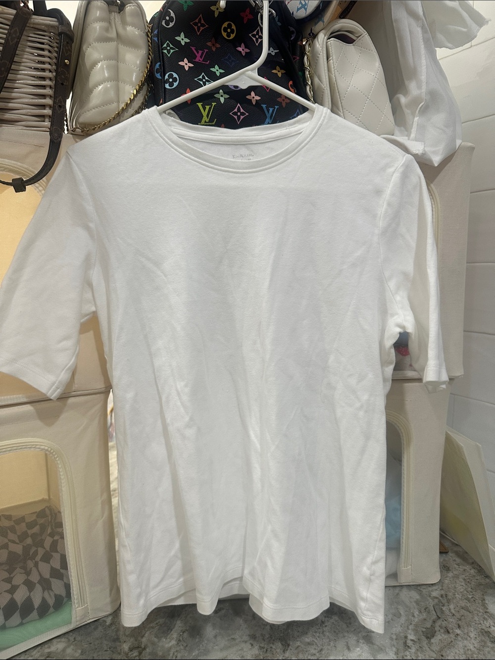 Kim Rogers White Short Sleeve Crew Neck Tee